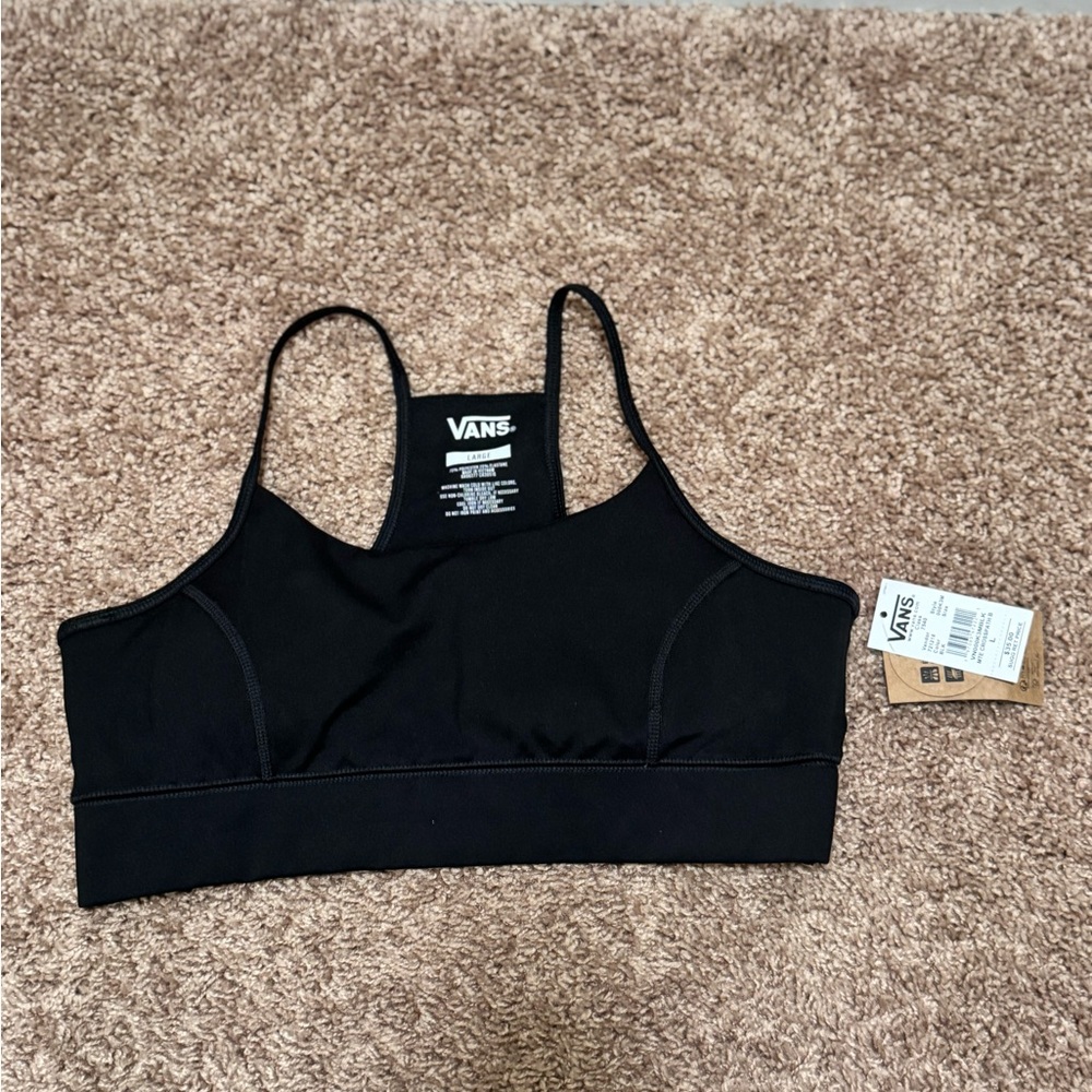 Vans Black Sports Bra with Racerback Design